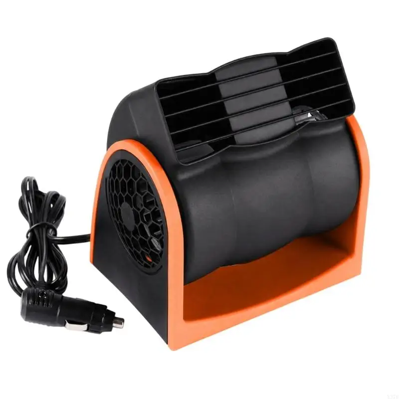 Low Noise Car Air Circulation Fan, 12V/24V Adjustable 2 Speed Vehicle Cooling Fan for Waiting Use and Short Drives X37F
