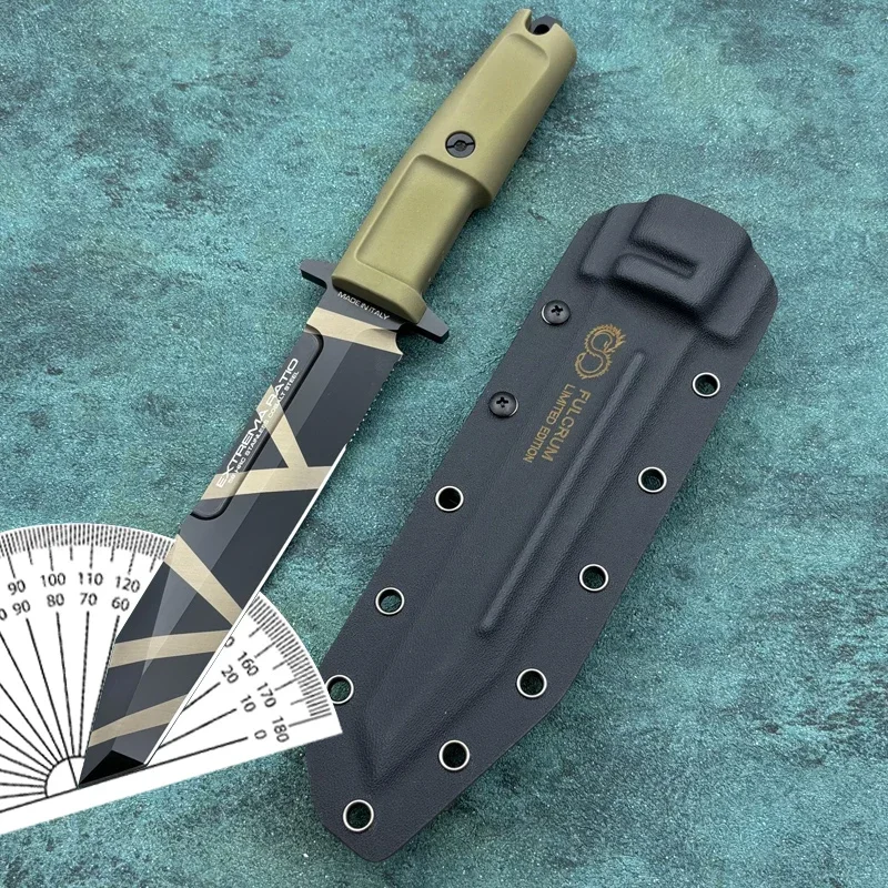 EX fulcrum Outdoor Tactical Knife Wilderness Mountaineering Camping Fixed Blade Knife High hardness steel Including K-sheath edc