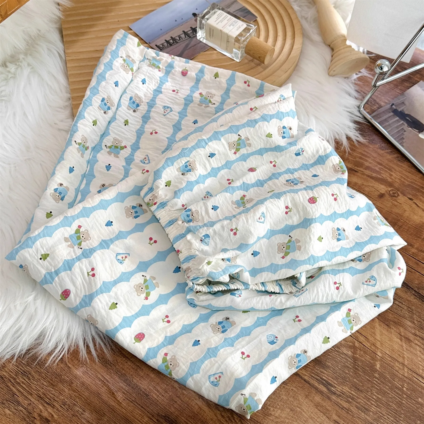 078blue bear pajamas