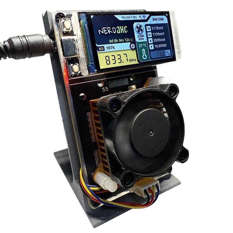 

Nerdaxe Nerdminer Vertical Miner 500Gh/S BM1366 ASIC Chip Solo Lottery BTC Miner Bitaxe Lottery Mining Miner