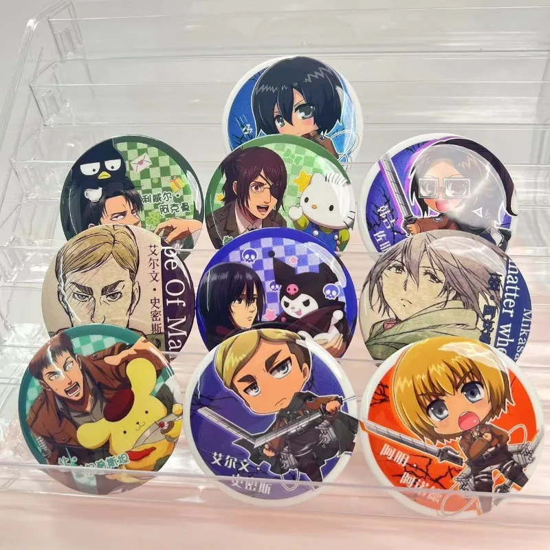 Attack on Titan Eren Jaeger anime two-dimensional badge blind box creative personality brooch double flash bar surprise gift box - view 4