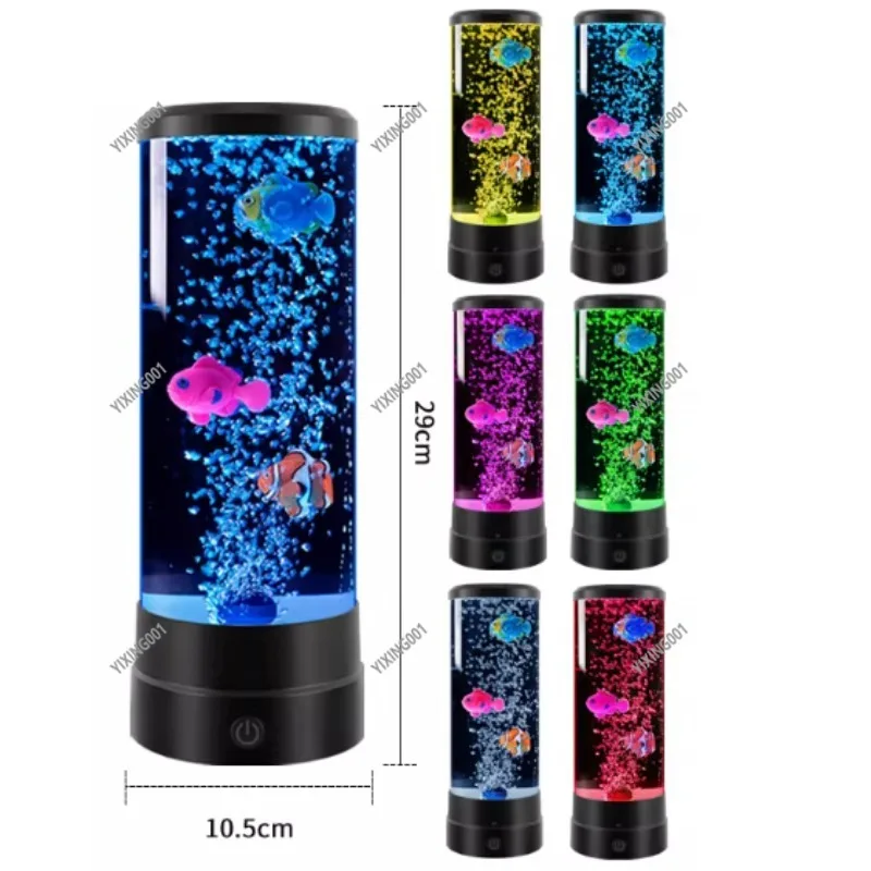LED Remote Control Jellyfish Lamp Night Light Adjustable Colors & Brightness Creative Home Decor Ideal Christmas Gift