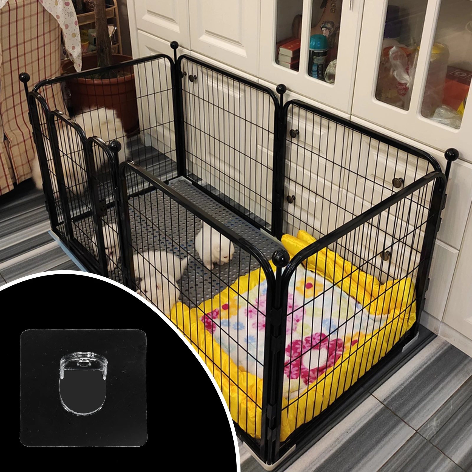 

8 pcs Pet Cage Fixer Holder Dog Fence Anti-Slip Retainer Support Acrylic Clips Durable Stable Transparent for Dogs