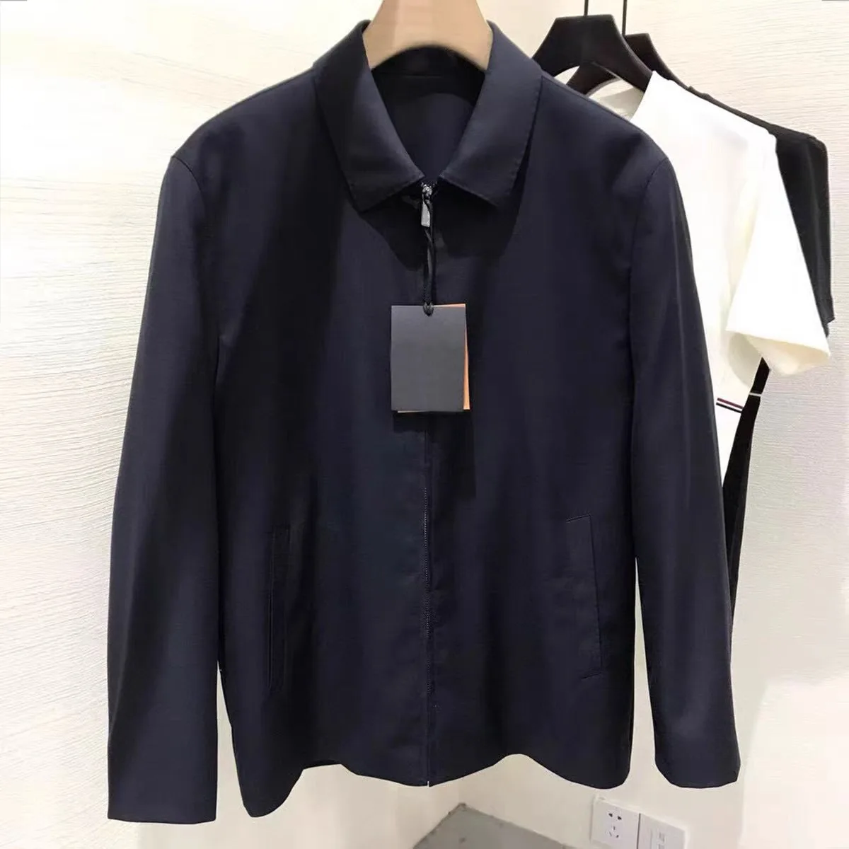 

Faionable Casual Woolen Collar Jaet Men's Adstrative Sle Autumn Winter New Arrival Stand Fit Long Sve Zipper