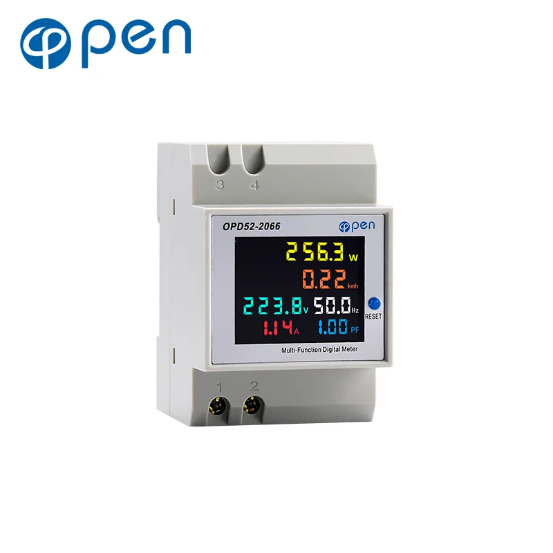 6IN1 din rail AC monitor 110V 220V  100A Voltage Current Power Factor Active KWH Electric energy Frequency meter VOLT AMP