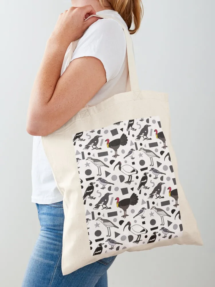 

Monochrome Birds of Brisbane Tote Bag tote bag screen canvas bags Handbags custom bags
