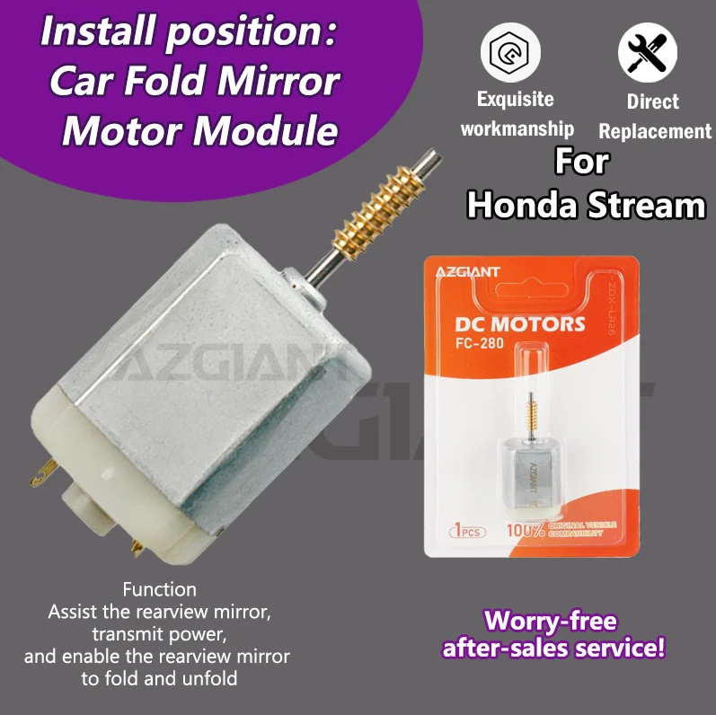 

AZGIANT FK-280SA-16250 Car POWER folding side view mirror Motor For 2001-2005 Honda Stream car accessories Replacement Part
