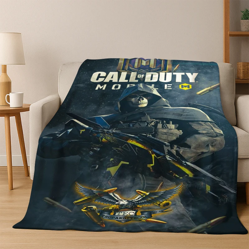 COD Call of Duty War Game Cartoon Flannel Blanket Soft Warm Blanket Throw Blanket for Bedroom Living Room Bed Travel Picnic