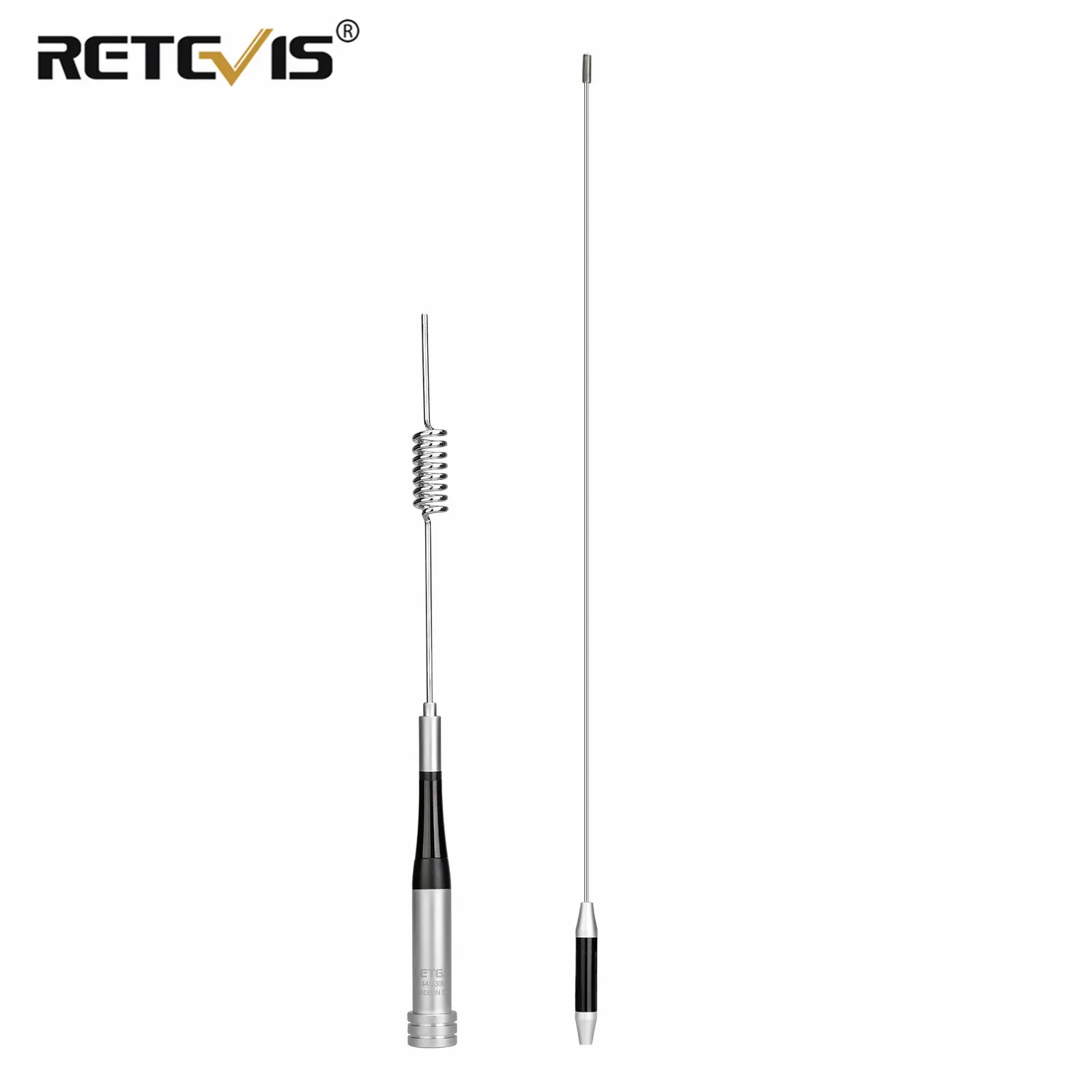 Retevis MA07 Stainless Steel Amateur Car Antenna VHF UHF SL16-J 100W Omni-Directional Mobile Station Vehical Walkie Talkie Radio