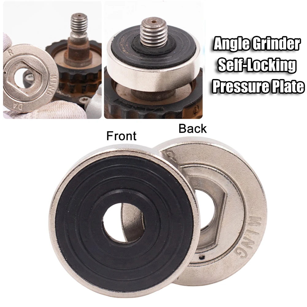 Self-Locking Pressing Plate AngleGrinder Metal Pressure Plate Inner Outer Flange Nut Set For 100 Type Angle Grinder Grinding