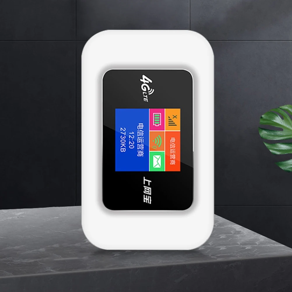 Router WiFi 4G LTE 150Mbps portabel, Modem LTE nirkabel portabel dengan Slot kartu SIM dan tampilan LCD indikator 2500mAh