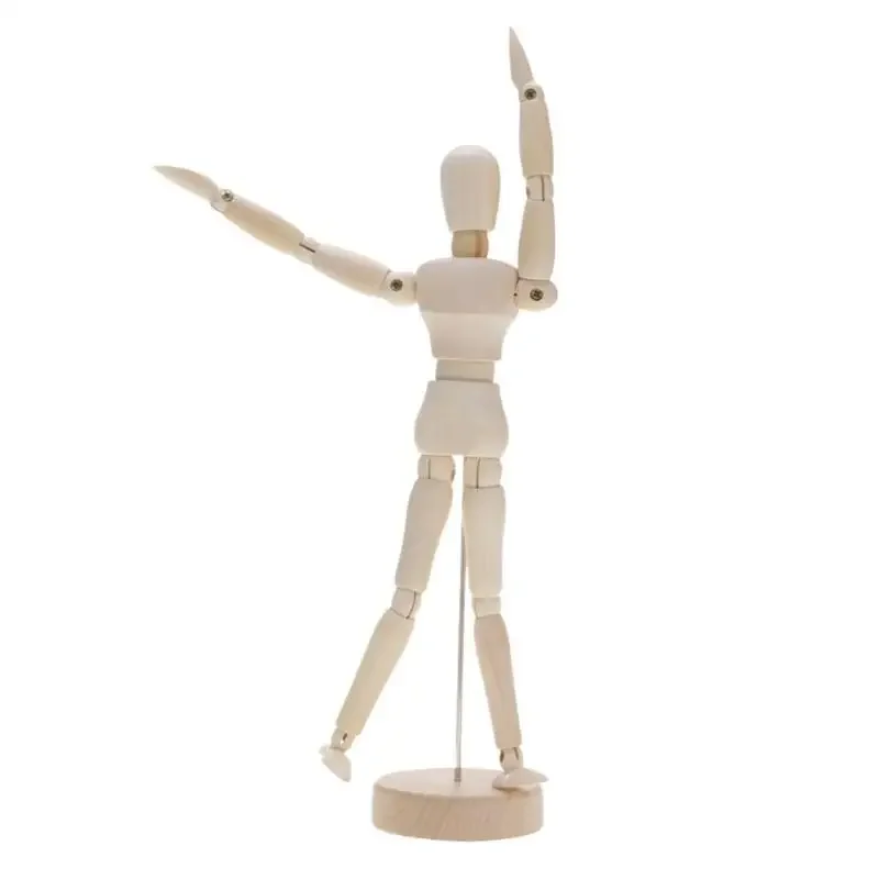 VKTECH NEW Artist Movable Limbs Handmade Male Wooden Toy Figure Model Mannequin bjd Art Sketch Draw Action Toy Figures DIY Craft