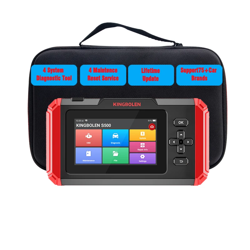 KINGBOLEN S500 4 systems Car Diagnostic Tools ABS SRS ECM TCM 4 Oil Brake SAS ETS Resets Lifetime All OBD2 Scanner