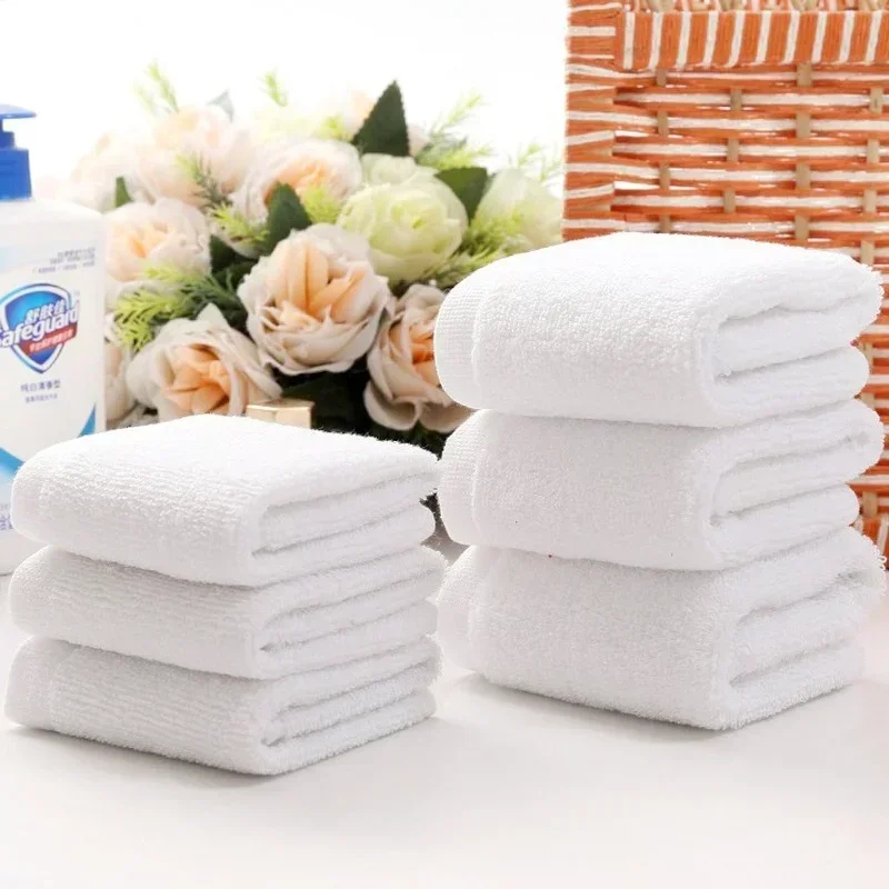 

10pcs/lot Good Quality White Cheap Face Towel Small Hand Towels Kitchen Towel Hotel Restaurant Kindergarten Cotton Towel