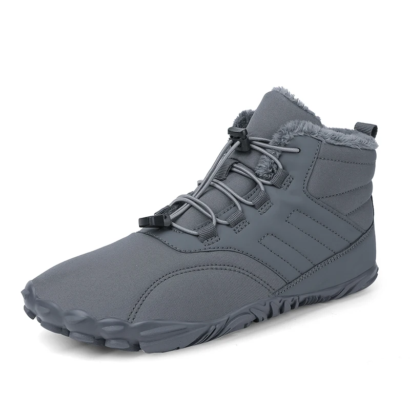 Mens Hiking Shose BareFoot Boots Winter Waterproof Snow Boots Outdoor Walking Shoe Warm Fur Ankle Leisure Non-slip Hiking Shose image 2