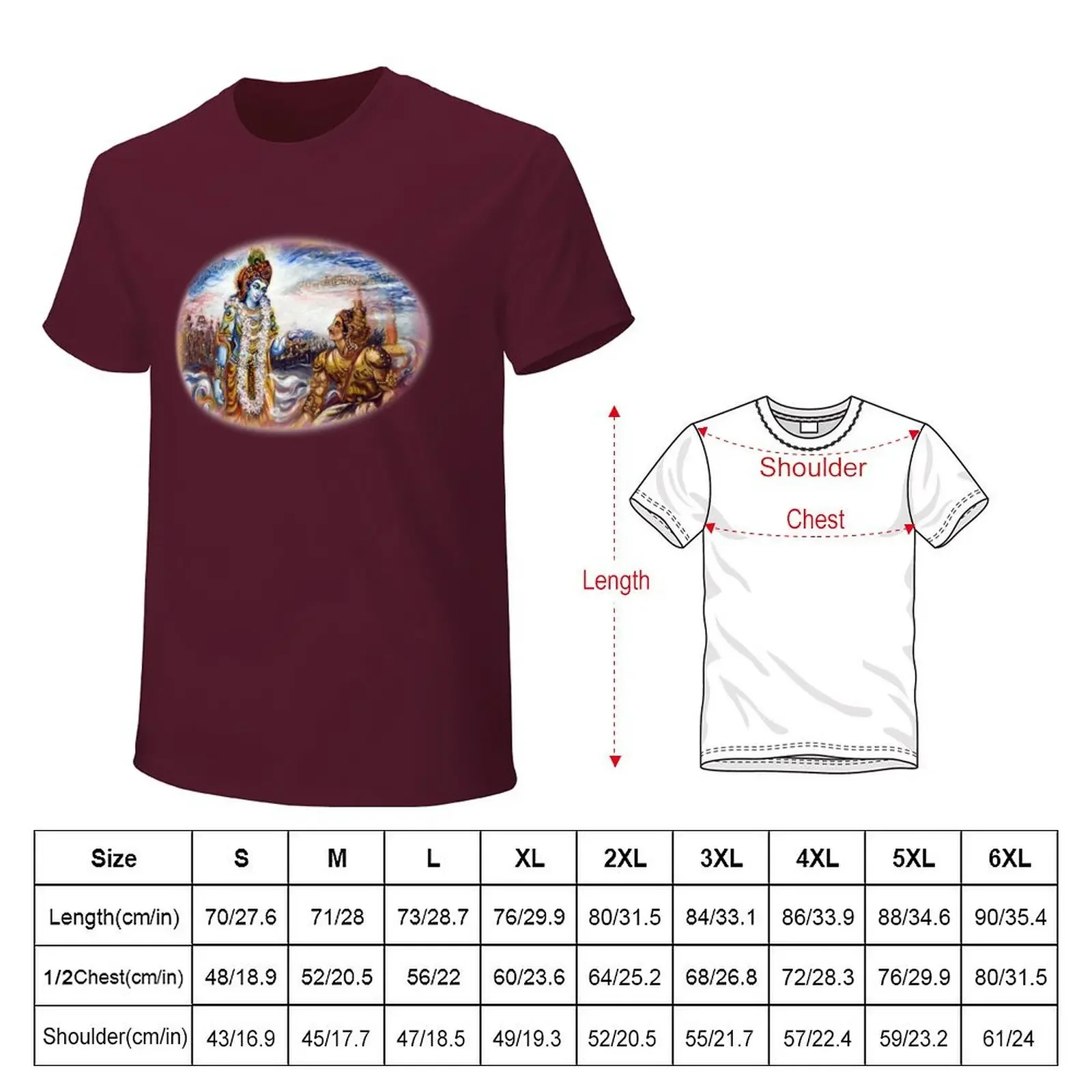 Krishna Preaching Arjuna - Bhagwat Geeta T-shirt plus size tops summer tops summer clothes Men's cotton t-shirt