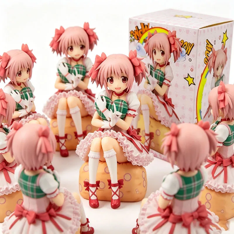 14cm Anime Mahō Shōjo Madoka Magica Pink Twin Tails Figur PVC-Modell Puppe Desktop-Dekoration Actionfigur Sammlerspielzeug Geschenk