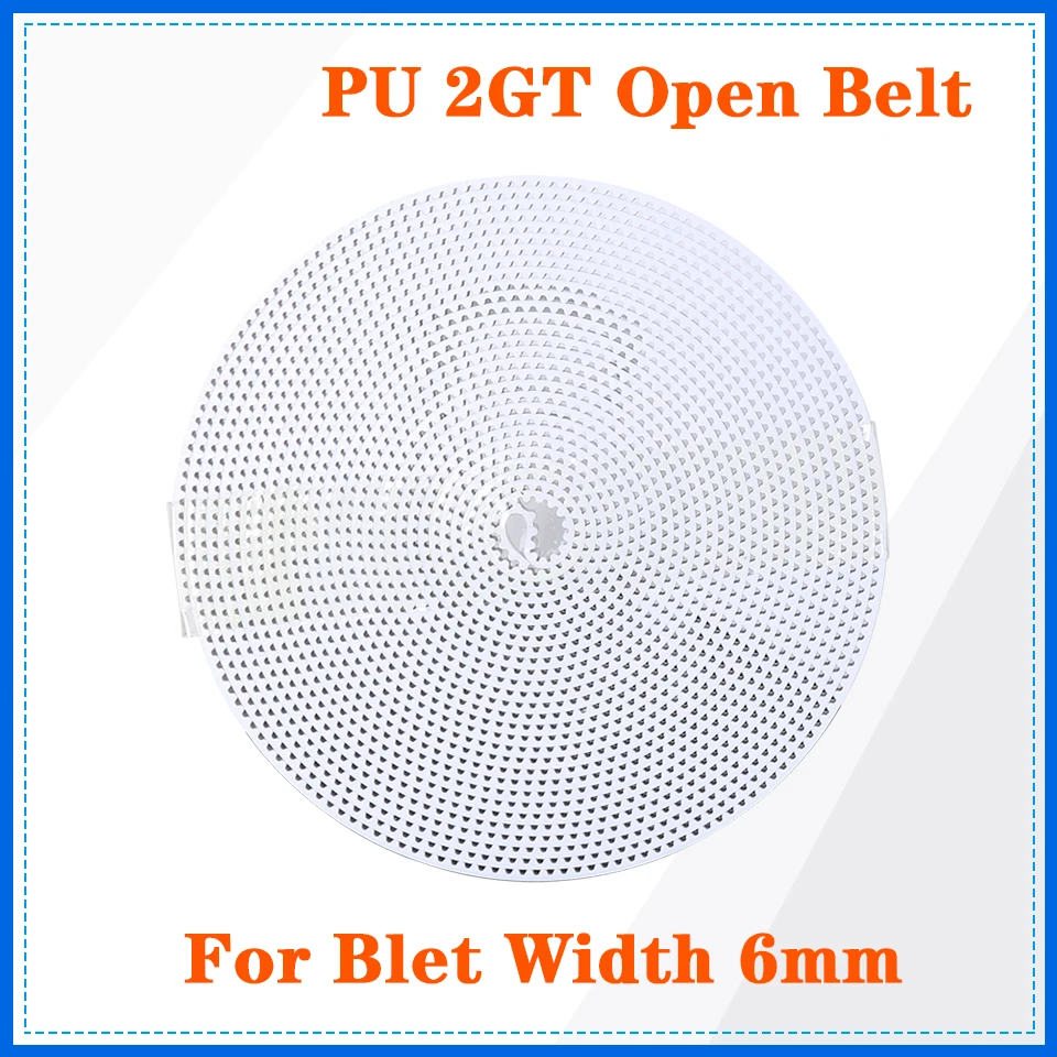 

1/2/3/5Meter Rubber / PU with Steel Core Gt2 Belt GT2 Timing Belt 6mm Width for 3d Printer parts Anti-wear Reinforce Open Belt