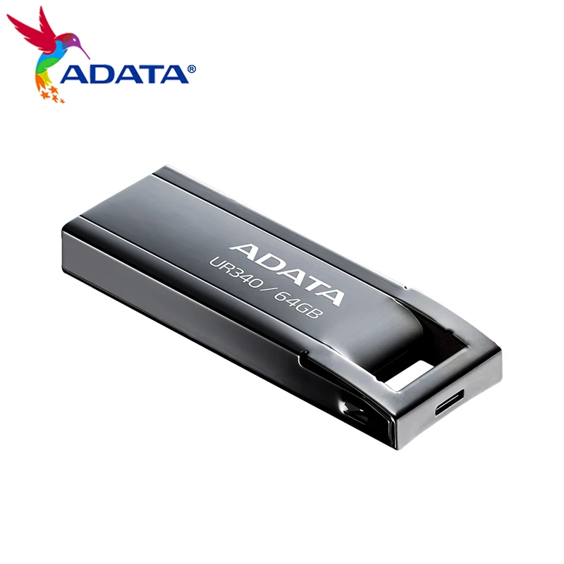 ADATA UR340 USB3.2 Flash Drive 100MB/S Read Speed 32GB 64GB 128GB Capless Plug and Play Shockproof Dustproof Keychain Portable