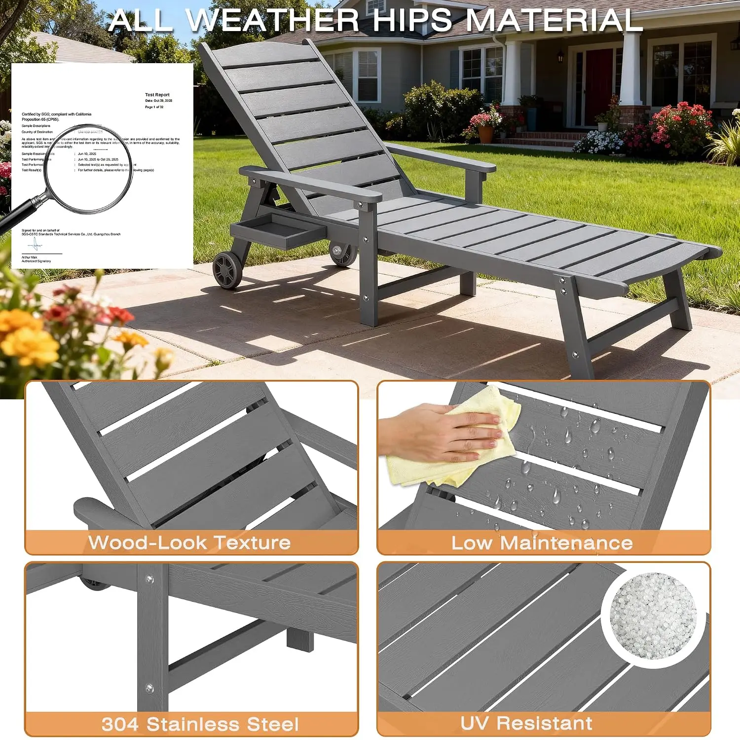 6.3ft Full-Length Patio Pool Lounge Chair Set Outdoor Reclining Sunbed, Customized