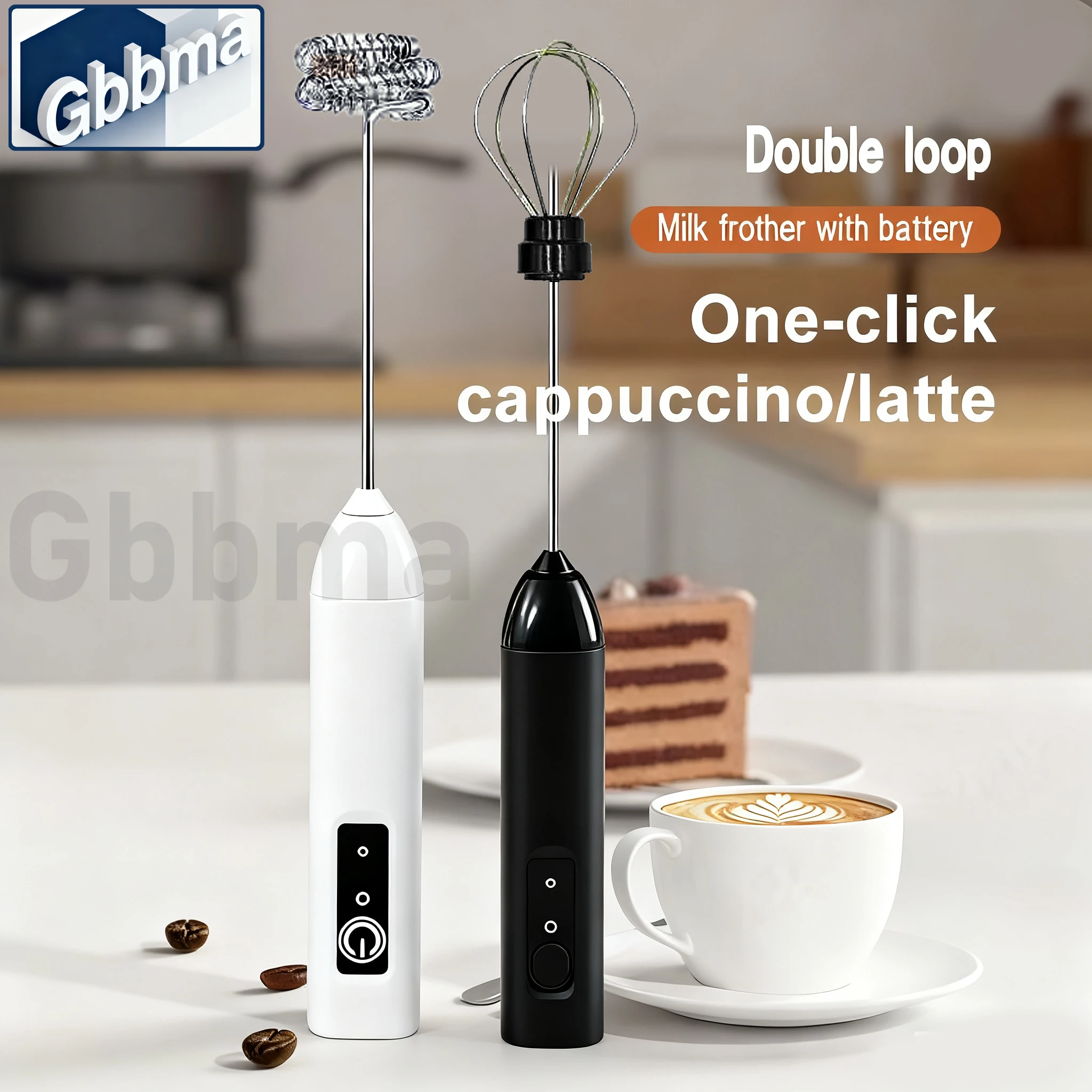 GBBMA Rechargeable Electric Egg Beater With Stand Bracket 3 Speeds Adjustable Hand Whisk Drink Mixer Milk Frother for Coffee