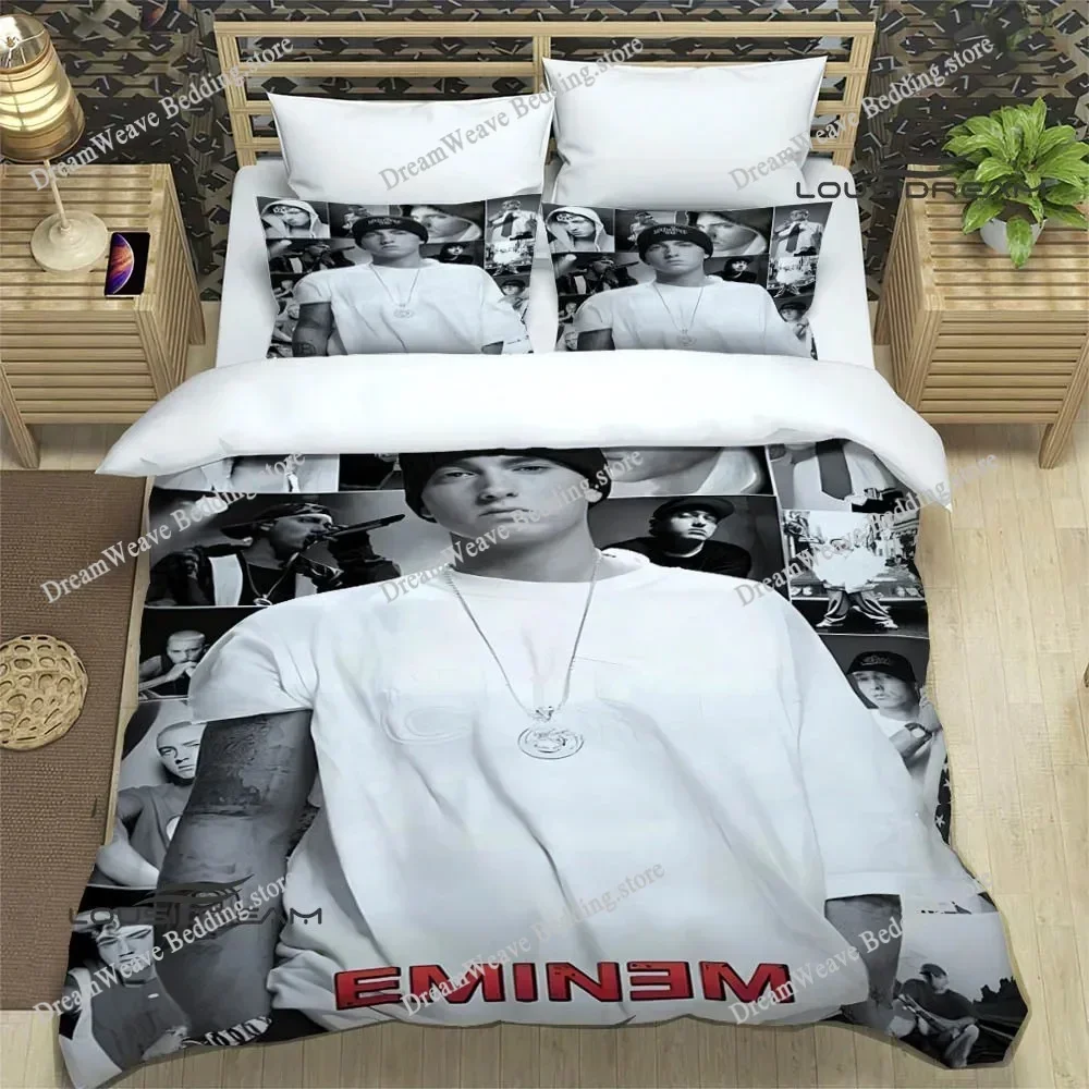 Eminem Hip-hop Singer All Season Duvet Cover Comforter Bedding Sets Soft Quilt Cover and Pillowcases SingleDoubleQueenKing