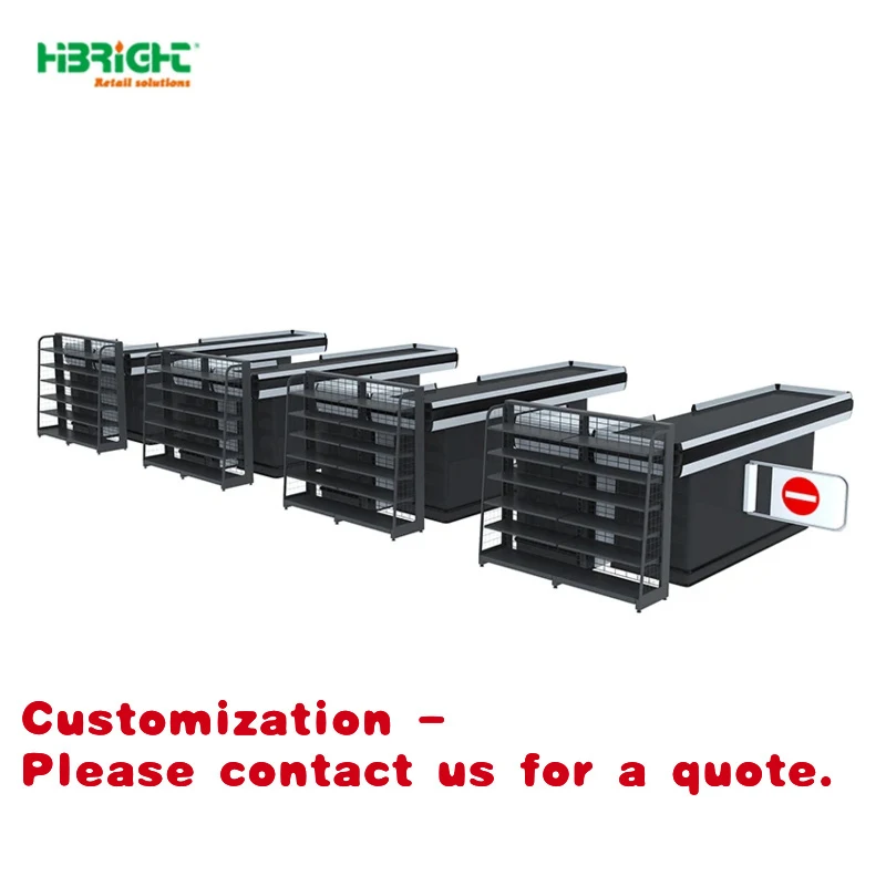 

custom.Highbright Durable Supermarket Checkout Counter Conveyor Belt 2 Compartments Small Stores Customizable Dimensions