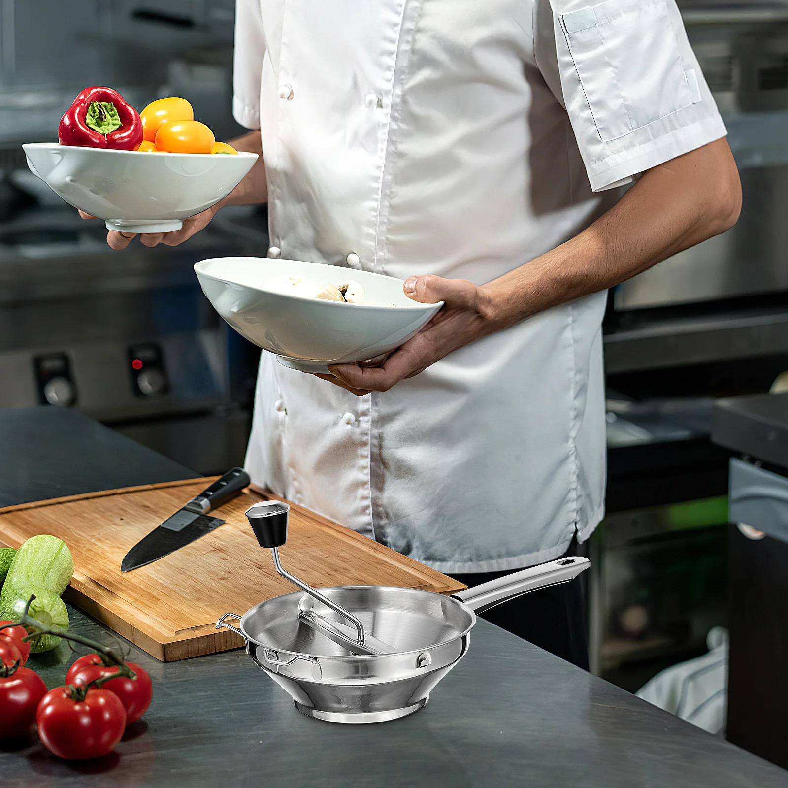 

1Pcs Manual Stainless Steel Potato Presser Ricer Non Slip Handle Easy Operate Silver Stainless Steel Potato Presser