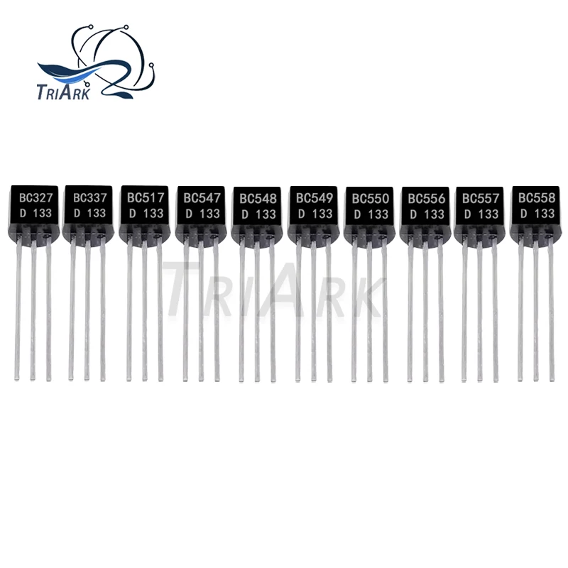 100/200PCS 10Value TO-92 Transistor Assortment Kit BC327 BC337 BC517 BC547 BC548 BC549 BC550 BC556 BC557 BC558 TO92 Wit Box