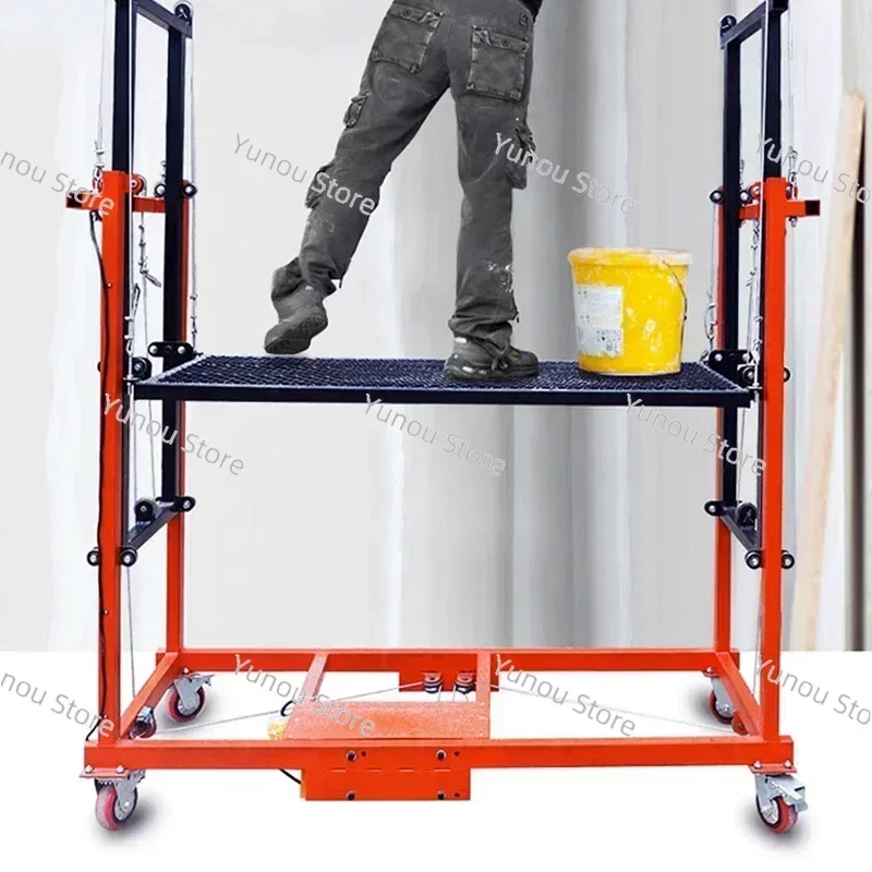 Electric Lifting Scaffolding 1.5M Automatic Folding Mobile Remote Control Indoor Construction Site Decoration Shelf New Lift Pla