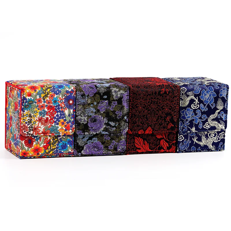 100+ Trading Card Deck Box Holder With Display Window Flower Series TCG Game Magnetic Closure Card Organizer Storage Box Gift