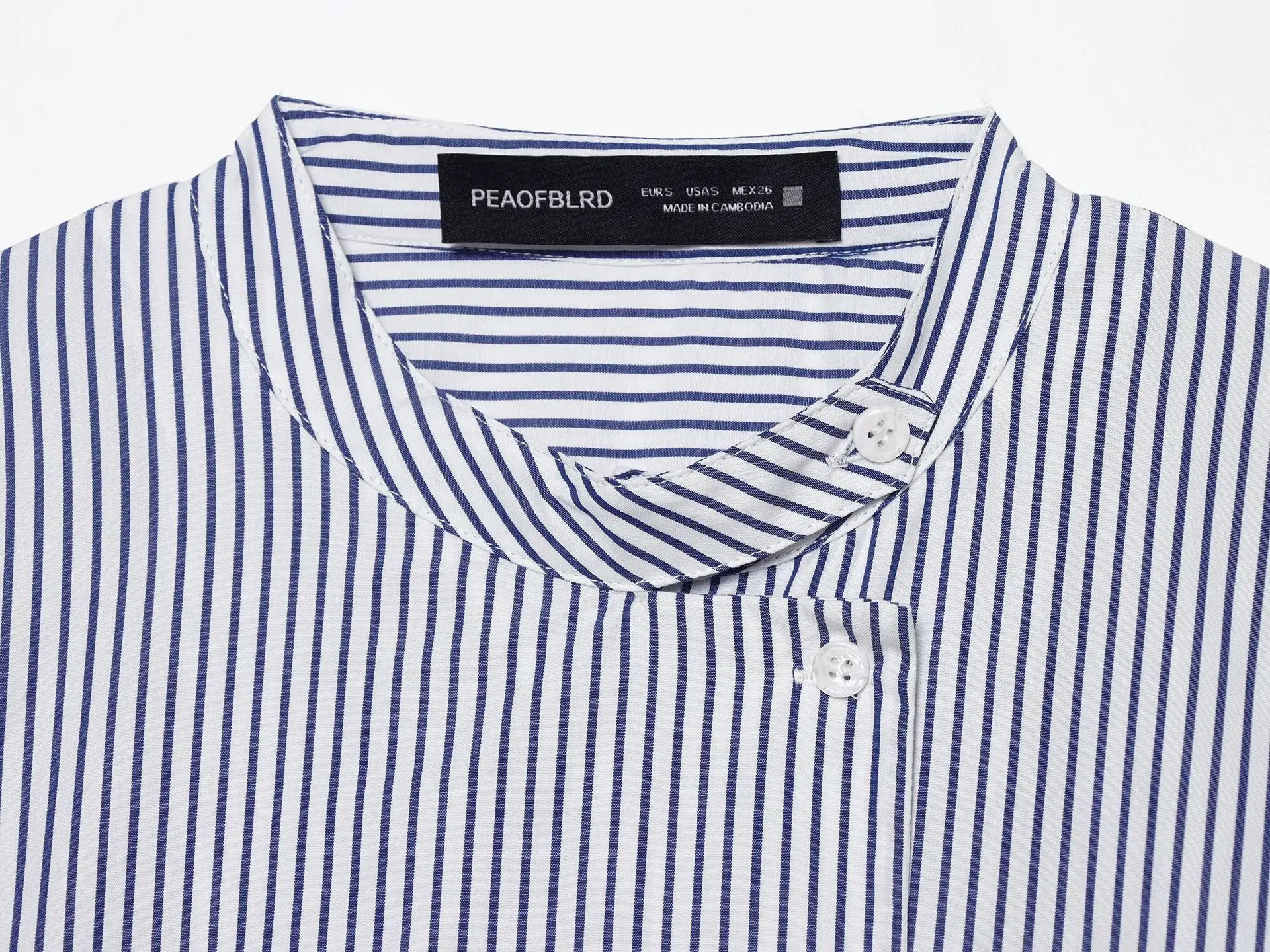 European and American style 2026 summer new fashion simple style stand collar single breasted puff sleeve shirt top