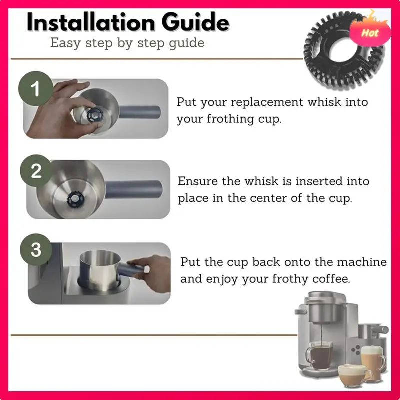 AD-Replacement Frother Whisk For Keurig K-Café And K-Café Special Edition Coffee Machine Accessory 1Pc