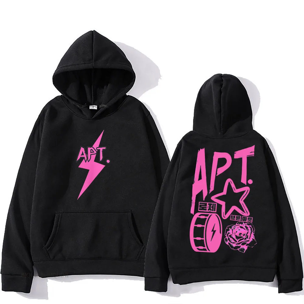 APT New Song Hoodie ROSE & Bruno Mars للرجال هوديي ريترو قوطي كاجوال عصري كوري