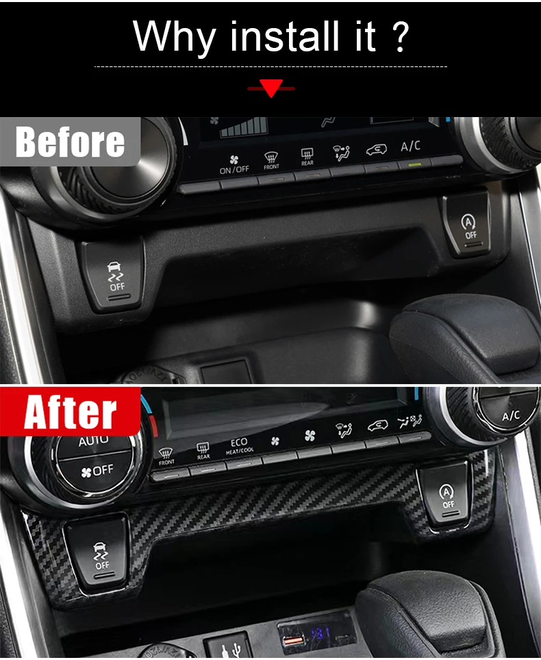 Für Toyota RAV4 2019 2020 2021 2022 2023 2024 2025 RAV 4 XA50 Hybrid ABS Auto Mittelkonsole Sitzheizung Knopf Zierblende Aufkleber – Detail 2