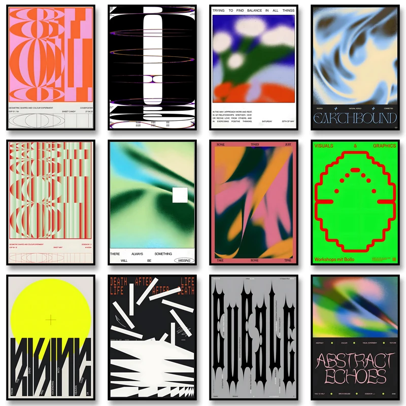 Affiche classique abstraite imprimée, visuales et graphiques, peinture sur toile, tableau d'art mural Vintage pour chambre moderne, décoration de la maison