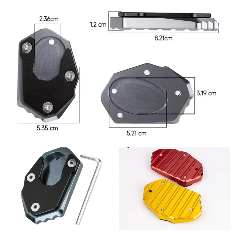 Motorcycle Kickstand Enlarger Support Plate Side Stand Extension Pad for KAWASAKI Ninja300 650 1000 Z900 Z900RS Z1000 ZX6R