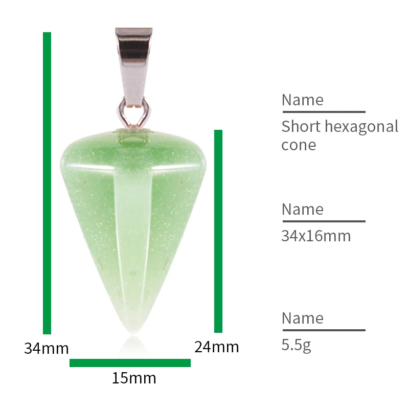 20pcs Natural Stone Crystal Cone Pendulum Pendants Bullet Point Gemstone Charms for Divination DIY Jewelry Making Wholesale