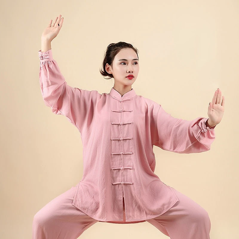 

Форма для тай-чи из хлопка и льна, традиционный китайский костюм для практики тайцзицюань, ушу, боевых искусств, прогулок на свежем воздухе и утренних тренировок