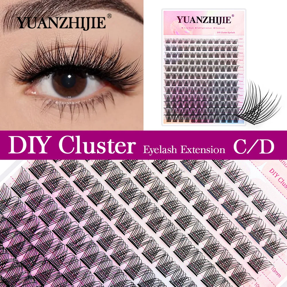 

12 lines YUANZHIJIE Segmented Eyelash Crisscross DIY Lashes Cluster 144 Volume False Eyelashes Manga Halloween Premade lash Fans