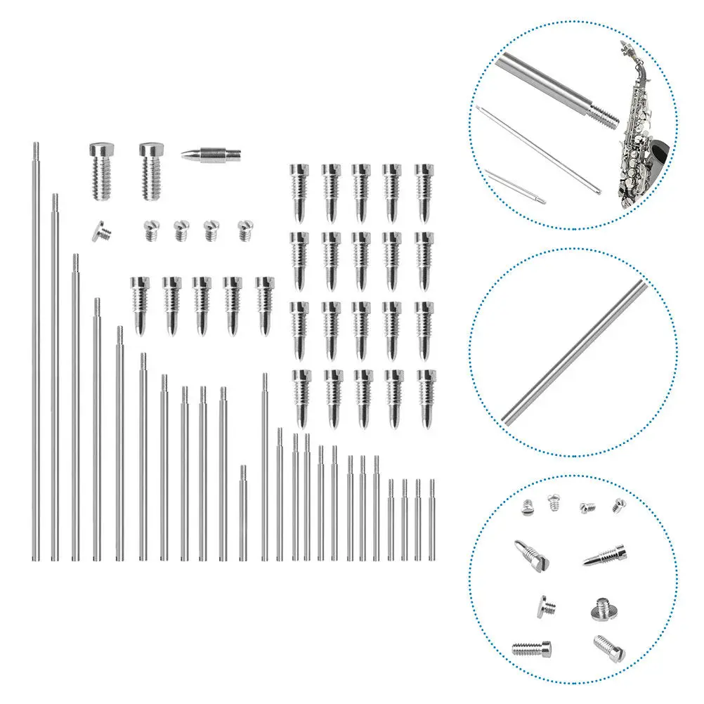 1Set Woodwind Instrument Soprano Saxophone Repair Kit Threaded Shafts Thread Screws Tapered Shaft Nail Accessories Maintenance