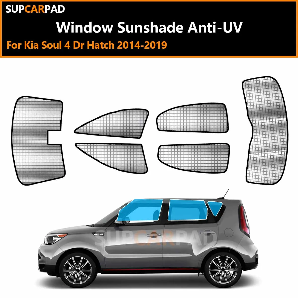 

For Kia Soul 4 Dr Hatch 2014-2019 Custom Car Window Sunshade Anti-UV Car Sun Window Visors Sunshade Covers Accessories