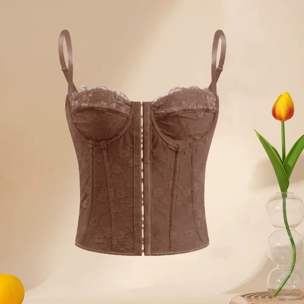 

Elastic Hollow Lace Camisole Sleeveless Tanks Crop Tops Slim Fit Streetwear Suspender Vest Travel