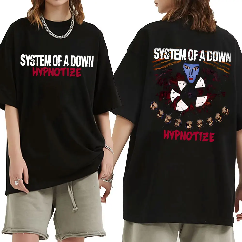 Rock Band System of A Down Hypnotize Graphic T Shirts Men Women Alternative Metal Music T-shirts Men's Vintage Oversized T-shirt