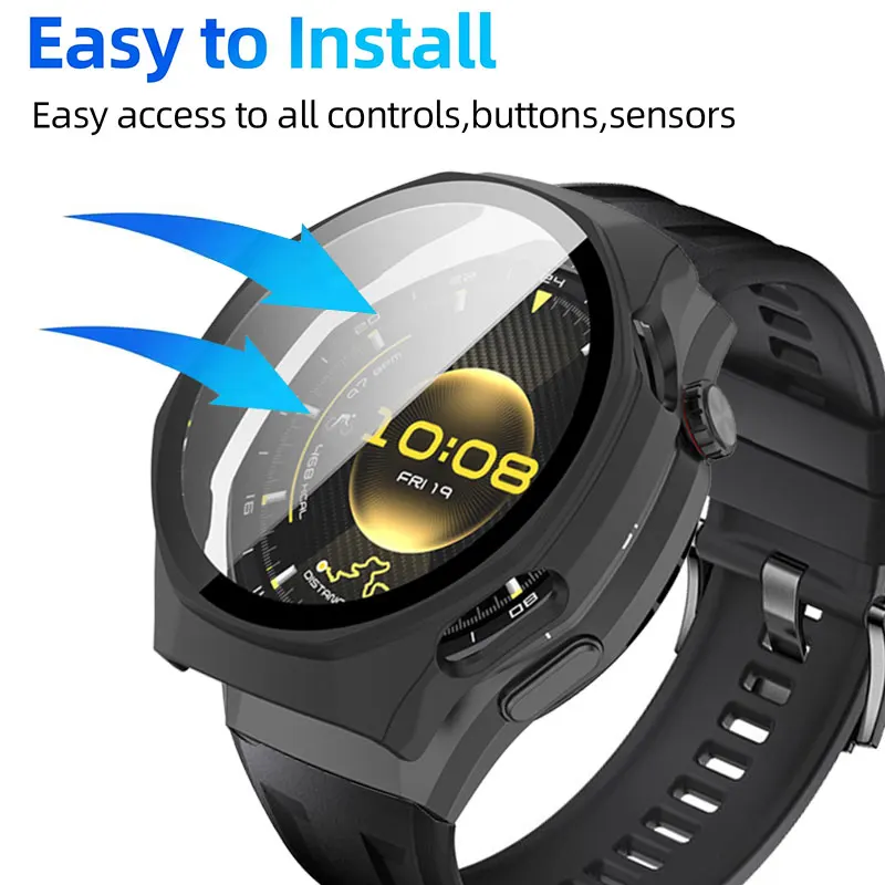 Hard PC Case Glass For Huawei Watch GT6 41mm GT6 Pro 46mm Full Cover Screen Protector Anti-scratch For Huawei Watch GT 6 46mm