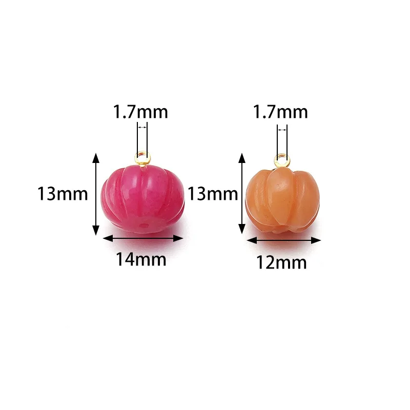 Natural Stone Agate Crystal Quartz Pumpkin Shape Pendant Bead Charm Mini Colorful Beads for Necklace Earrings Jewlery DIY Making