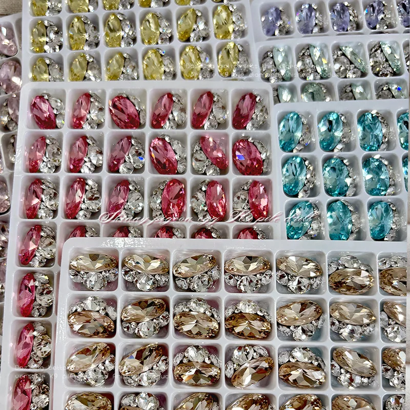 Strass com parte traseira lisa de ovo de pombo K9 para arte em unhas: brilho AB roxo magenta intenso, cristais empilhados à mão, enfeite DIY