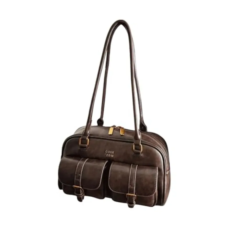 

GORGLITTER Women's Vintage Shoulder Bag Designer Y2k 90s Top Handle Handbag