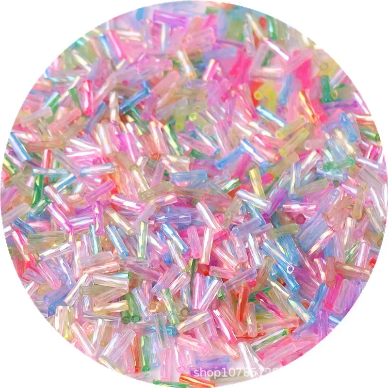 360pcs 2x6mm Colorful Transparent Twisted Bulgles Glass Beads with Spiral Seed Beads for DIY Bracelet Jewelry Making Accessories