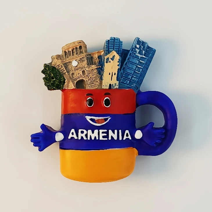

Армянский туризм, памятная креативная 3D мультяшная наклейка на чашку воды, украшение на холодильник